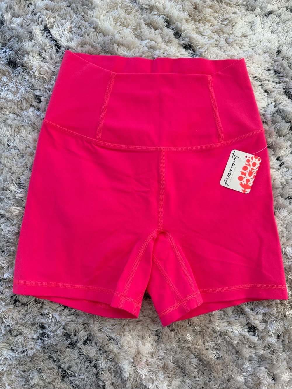 Free People High-Rise Hot Pink Bike Shorts